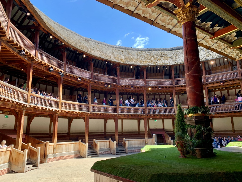 The interior of the Globe Theatre in London, England.